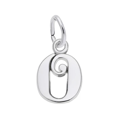 Sterling Silver Initial O Flat Charm