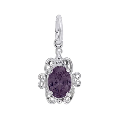 Sterling Silver June Birthstone Flat Charm