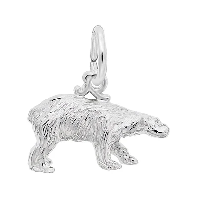 Sterling Silver Polar Bear Hollow Bottom 3D Charm