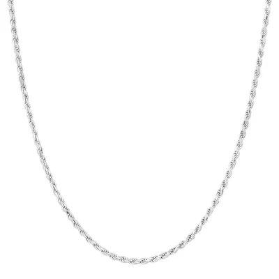 Sterling Silver Rope Chain, 2.9mm - 22 Inches