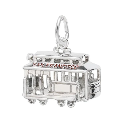 Sterling Silver San Francisco Cable Car 3D Charm