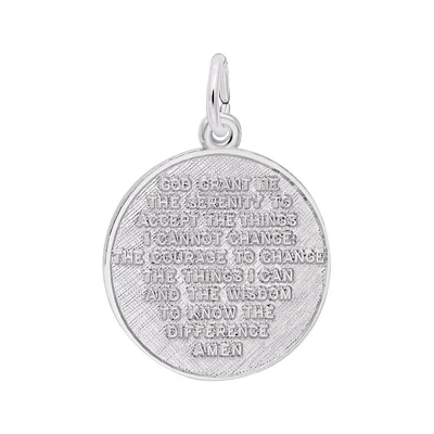 Sterling Silver Serenity Prayer Double Sided Flat Charm