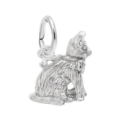 Sterling Silver Sitting Cat 2D Charm