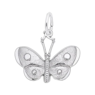 Sterling Silver Spotted Wings Butterfly 3D Charm