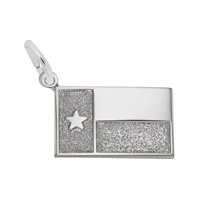Sterling Silver Texas Flag Flat Charm