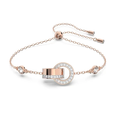 Swarovski Crystal Hollow Rose Gold-Tone Bolo Bracelet