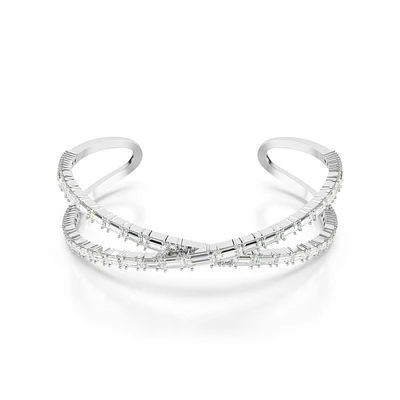 Swarovski Crystal Hyperbola Rhodium Plated Cuff Bracelet