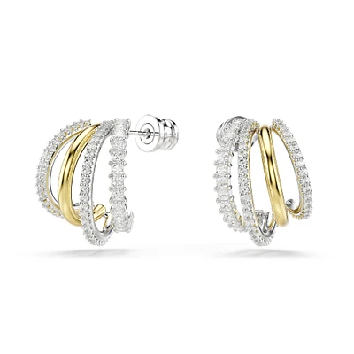 Swarovski Crystal Hyperbola Two-Tone Hoop Earrings