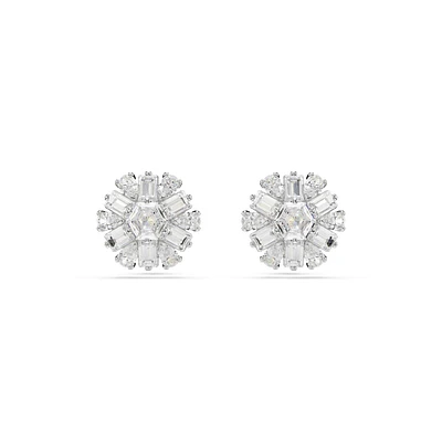 Swarovski Crystal Idyllia  Rhodium Plated Snowflake Stud Earrings