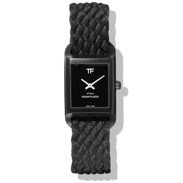 Tom Ford 004 Ocean Plastic Black Braided Strap Watch | 27mmx48mm | TF0120249878