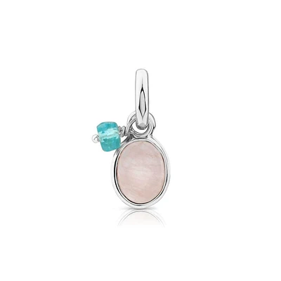 TOUS Sterling Silver Rose Quartz and Apatite Pendant