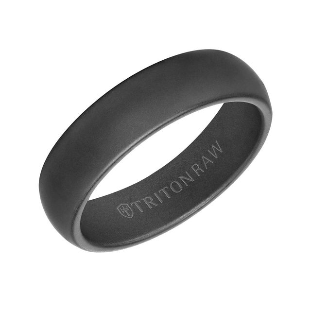 TRITON Raw Black DLC Tungsten Carbide Comfort Fit Wedding Band | 6mm