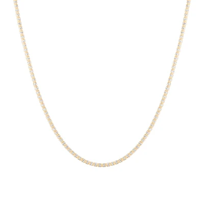 Two-Tone Gold Solid Ice Chain Necklace | 2.75mm | 20 Inches