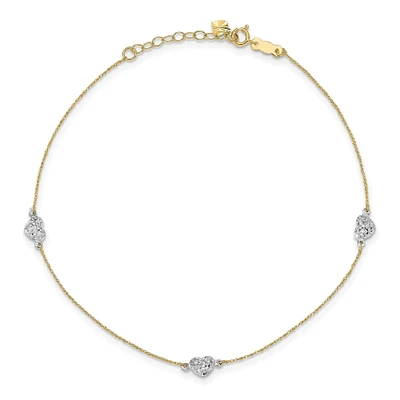 Two-tone Puff Heart Anklet