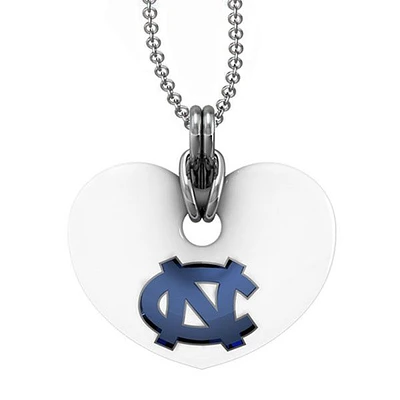 UNC White Enamel Heart Pendant