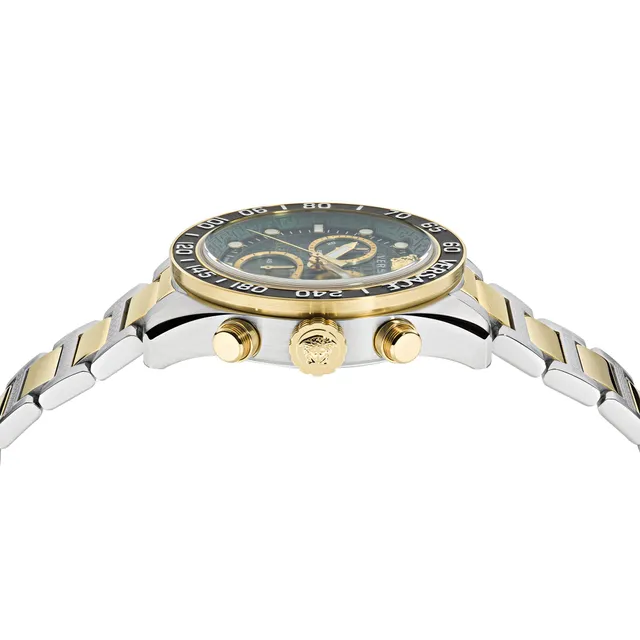 Versace Greca Dome Chrono Two-Tone Bracelet Watch | 43mm | VE6K00423 |  Bridge Street Town Centre