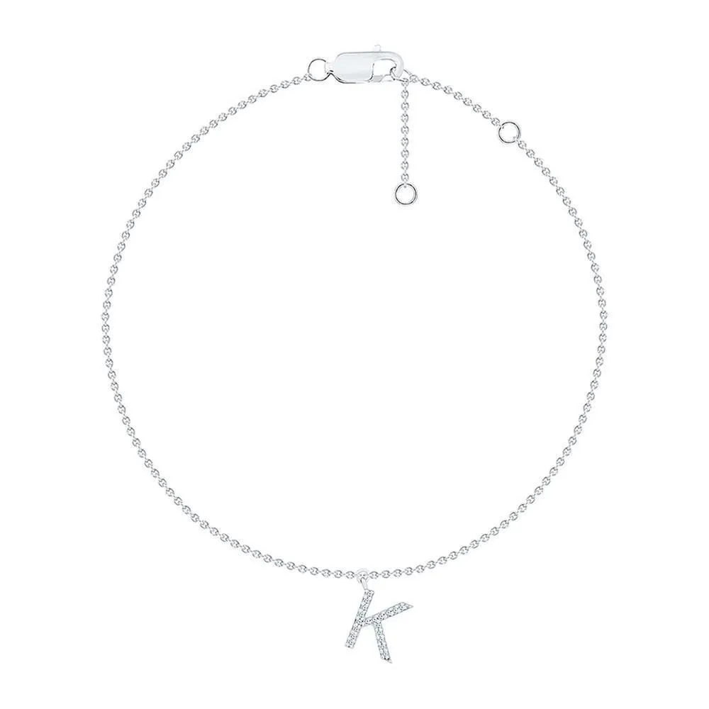 Silver Initial Bracelet | Personalised Bracelet | Letter Bracelet | KookyTwo K