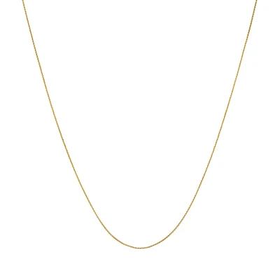 Yellow Gold Adjustable Diamond Cut Wheat Chain Necklace