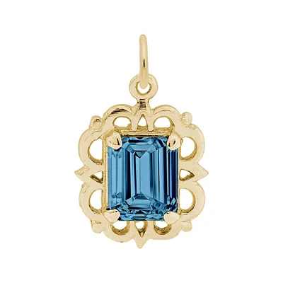 14k Yellow Gold December Birthstone 3D Charm