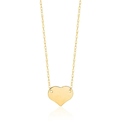 Yellow Gold Heart Station Necklace