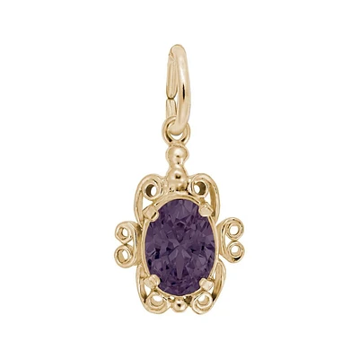 14k Yellow Gold June Birthstone Flat Charm