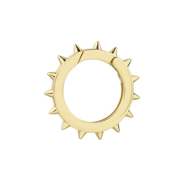 Yellow Gold Large Round Spiked Push Lock