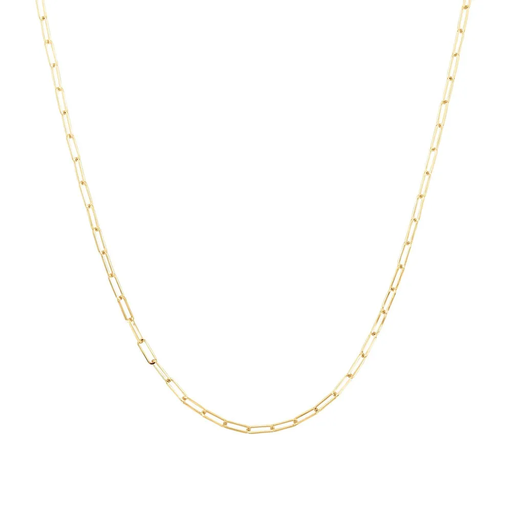 Men's Faux Pearl and Paperclip Chain Necklace