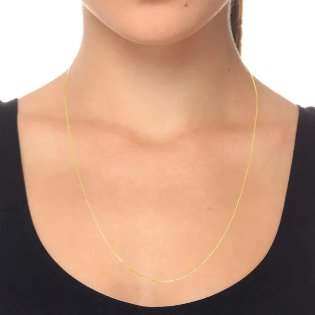 Reeds Yellow Gold Solid Snake Chain Lariat Necklace | 2.7mm | 18 Inches