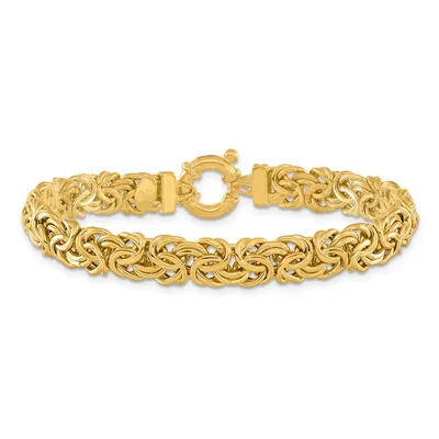 Yellow Gold Solid Byzantine Chain Bracelet | 8mm | 7.5 Inches