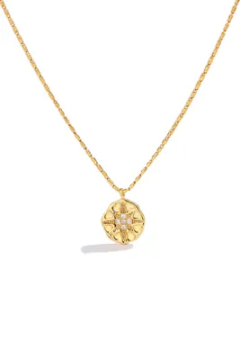 Classicharms-Starburst Coin Pendant Necklace