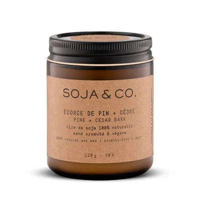 SOJA&CO. Soy Wax Candle — Pine + Cedar Bark 8oz