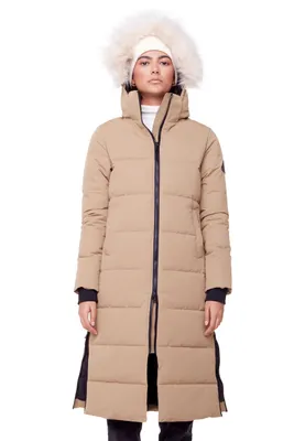 Alpine North - KLUANE | Parka longue femme recyclée duvet végan (veste résistante à l’eau, coupe-vent, isolante capuche)