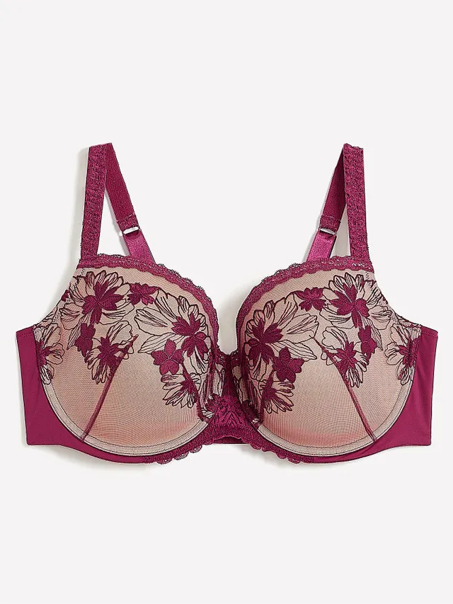 Reitmans Unlined Balconette Bra with Embroidered Mesh - Déesse