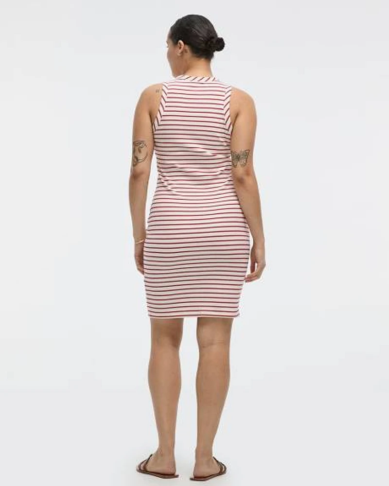 Striped Sleeveless Bodycon Ribbed Dress