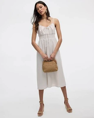 Sleeveless Midi Dress with Sweetheart Neckline