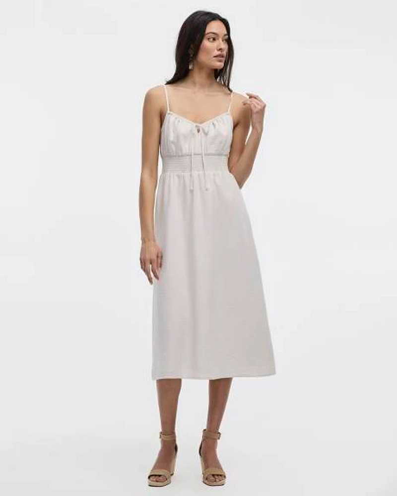 Sleeveless Midi Dress with Sweetheart Neckline