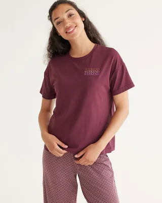 Short-Sleeve Cotton Pyjama Top, R Line