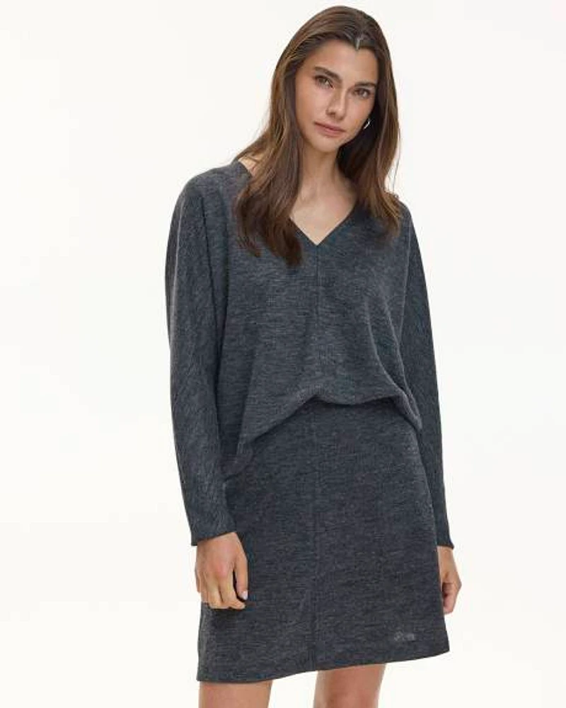 Long-Sleeve V-Neck Semi-Fitted Sweater