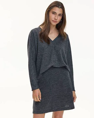 Long-Sleeve V-Neck Semi-Fitted Sweater