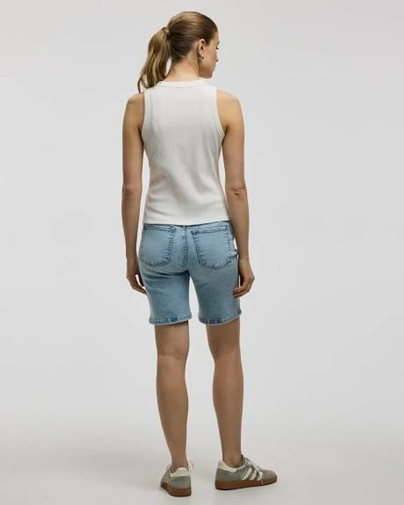 Fitted Crew-Neck Ribbed Tank