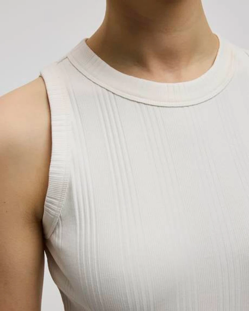 Fitted Crew-Neck Ribbed Tank