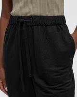 Wide-Leg Cropped Piqué Pant