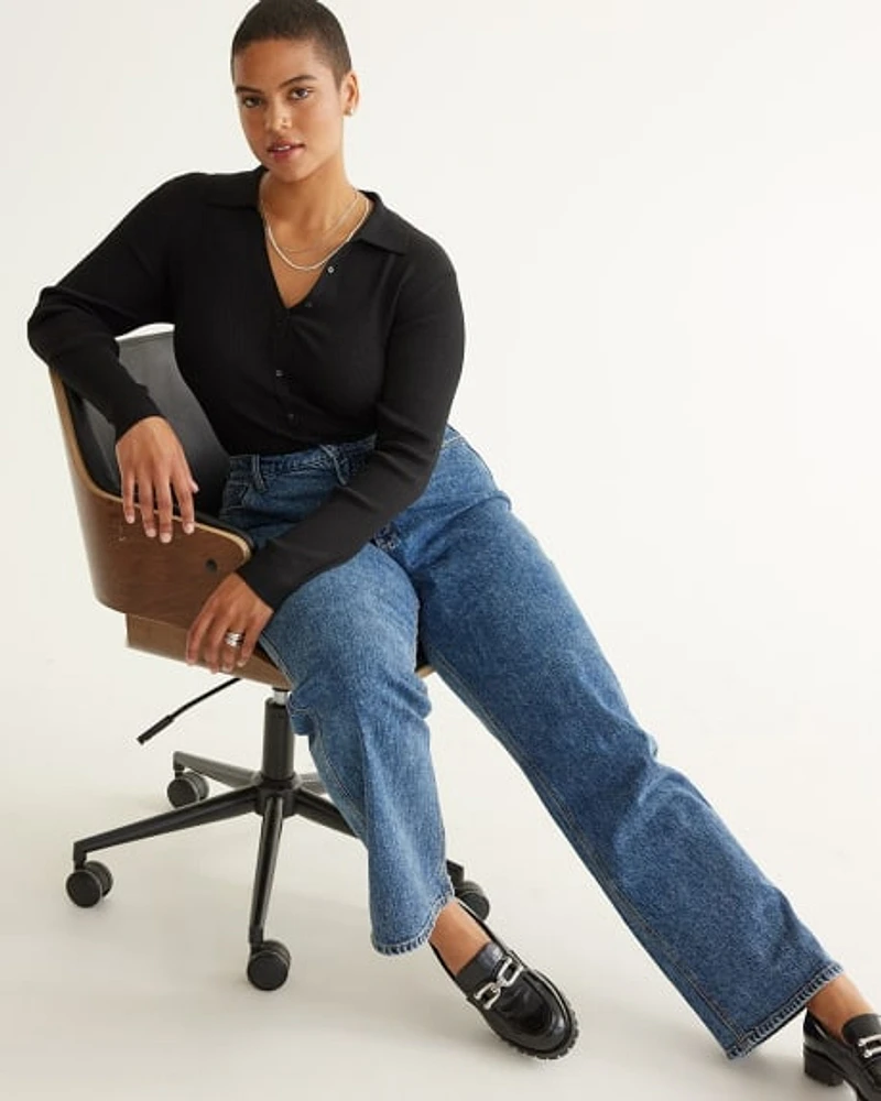 Straight-Leg High-Rise Jean