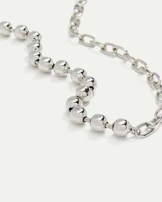 Link and Bead Short Necklace