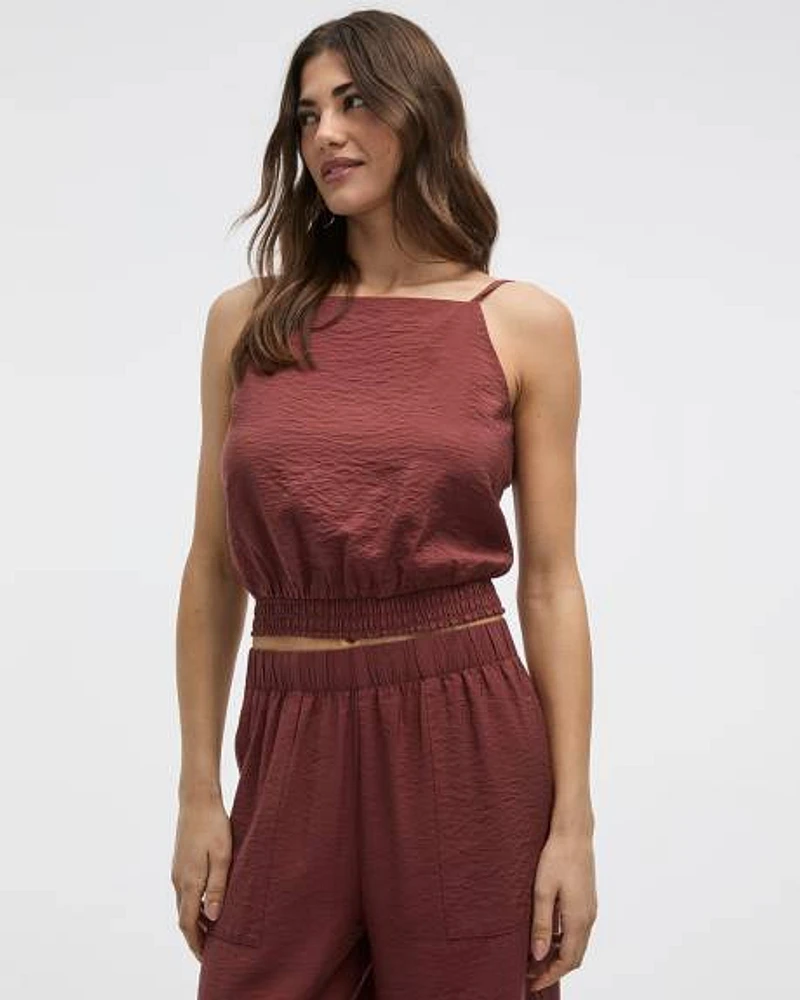 Square-Neck Tank with Bubble Hem