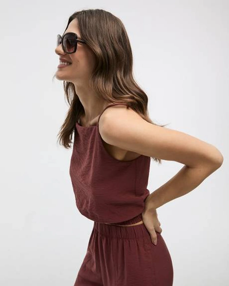 Square-Neck Tank with Bubble Hem