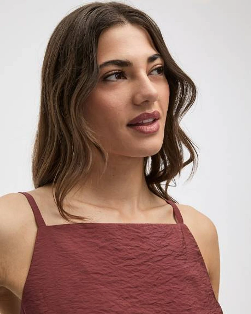 Square-Neck Tank with Bubble Hem