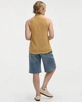 Crew-Neck Crochet Tank