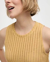 Crew-Neck Crochet Tank