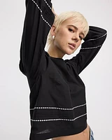 Blouse à col rond et manches longues bouffantes